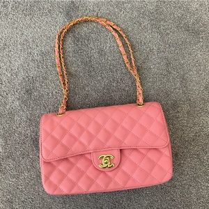 Pink quilted bag